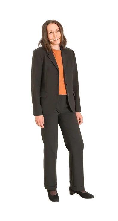 Dipl. Math. Dipl. Psych. Klara Kögerler im Business Outfit